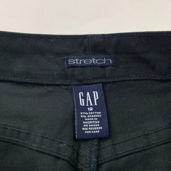 GAP Vintage 2000 Black Stretch Canvas Split Front Maxi Skirt 12 New - Picture 5 of 8